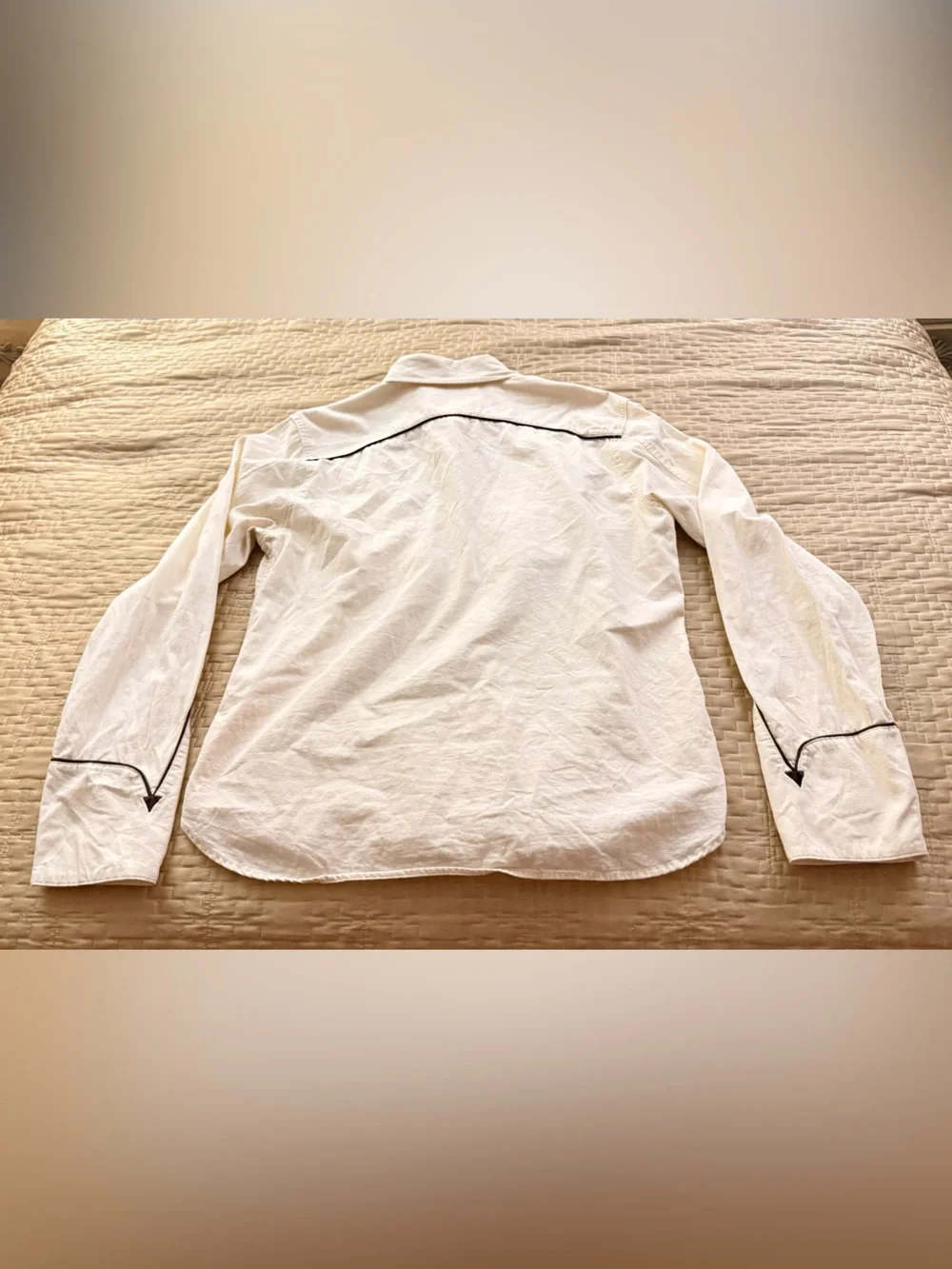 Freenote Cloth Rambler Snap Button Western Shirt L Cream/Brown